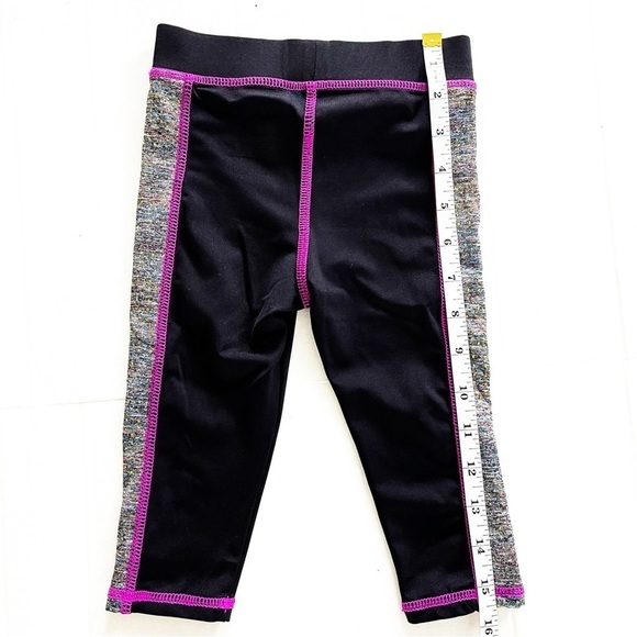 Cat & Jack Black & Purple Cropped Leggings - 3T - Picture 7 of 9